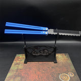 CNC Cutting High-End Balisong Comb Butterfly Knife Trainer Trainer A & Stand - Tophatter Daily Deals