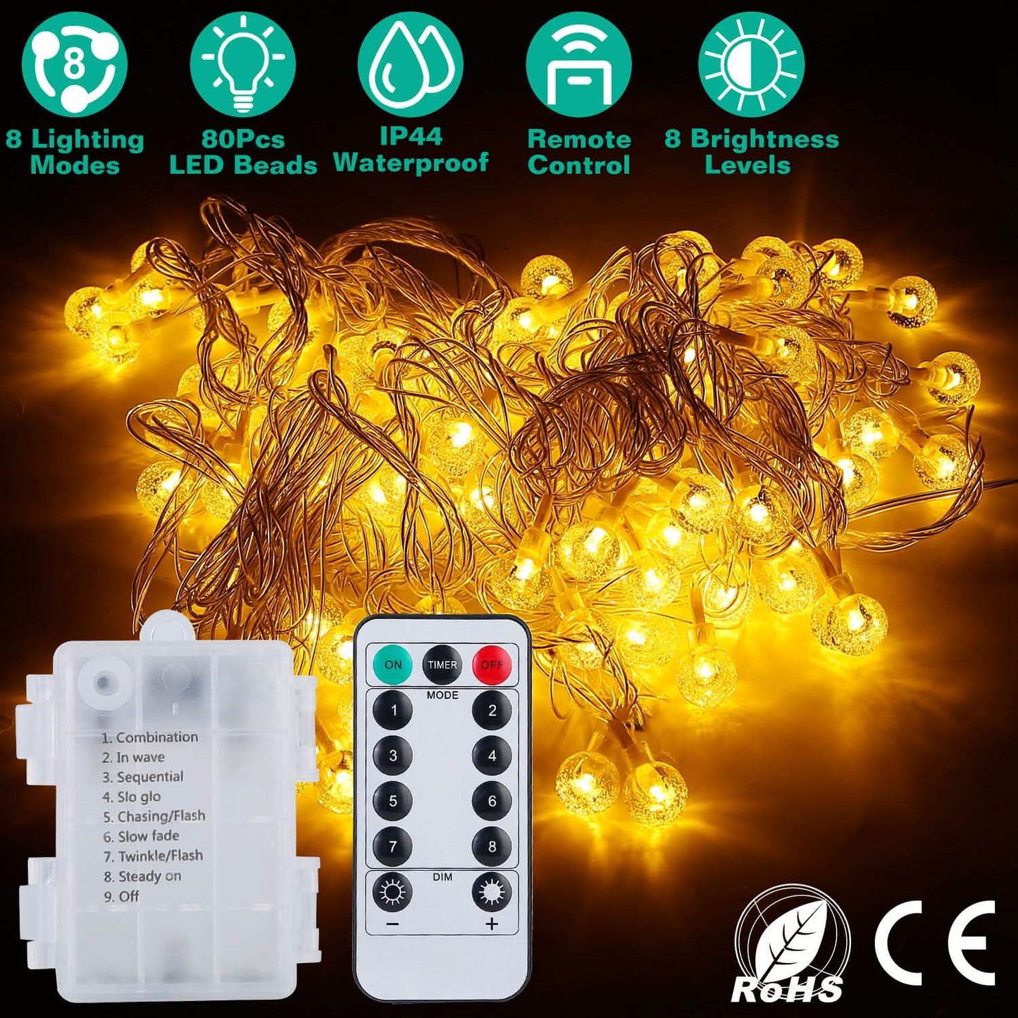 Ball LED Globe String Lights String & Fairy Lights - Tophatter Daily Deals