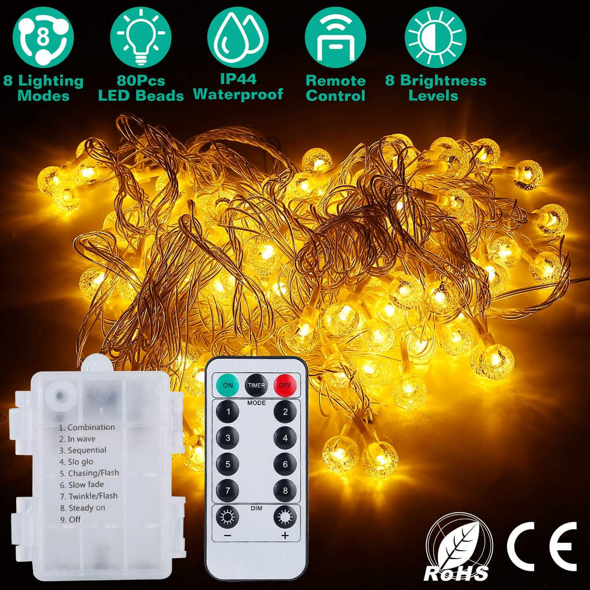 Ball LED Globe String Lights LED String Lights - Tophatter Daily Deals