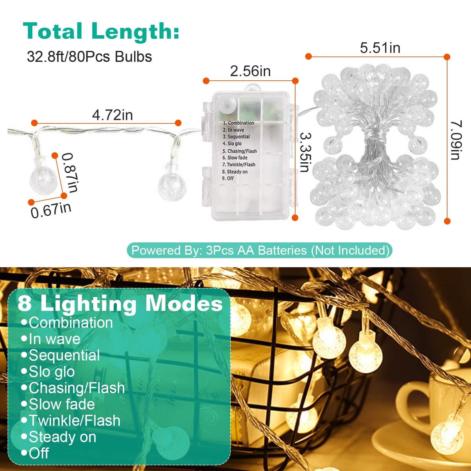 Ball LED Globe String Lights String & Fairy Lights - Tophatter Daily Deals