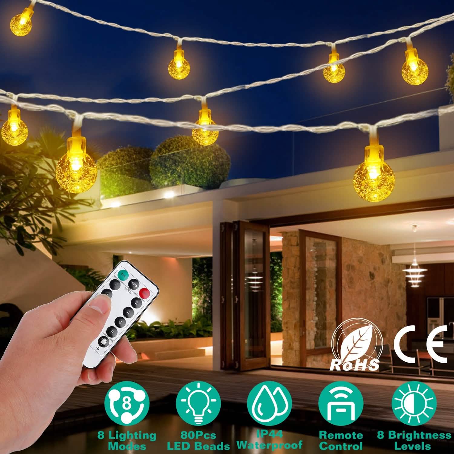 Ball LED Globe String Lights String & Fairy Lights - Tophatter Daily Deals