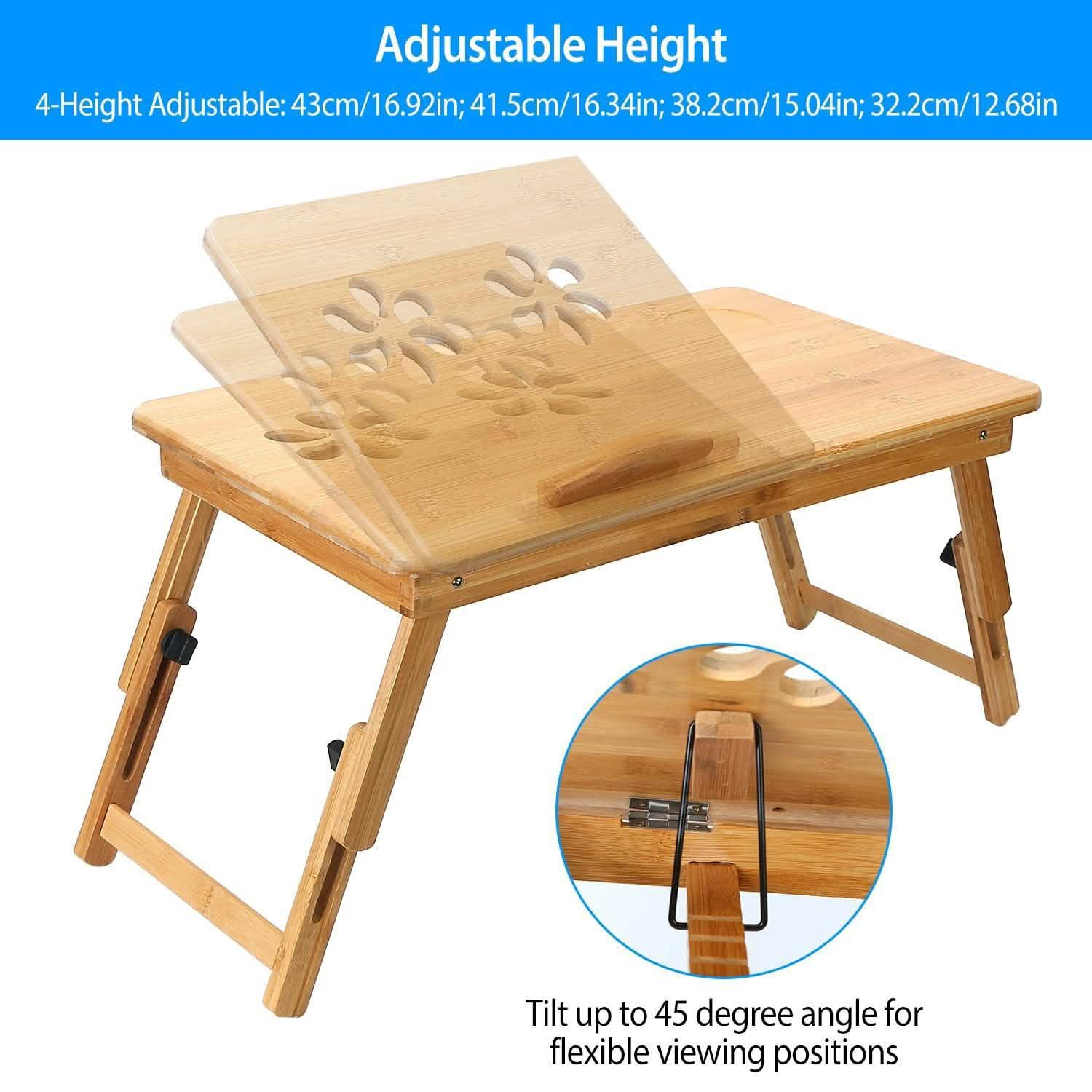 Bamboo Breakfast Serving Laptop Desk Computer Accessories - Tophatter Daily Deals