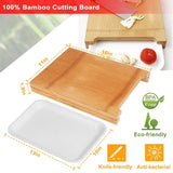 Bamboo Cutting Board with Sliding Draw Tray Kitchen Tools & Gadgets - Tophatter Daily Deals