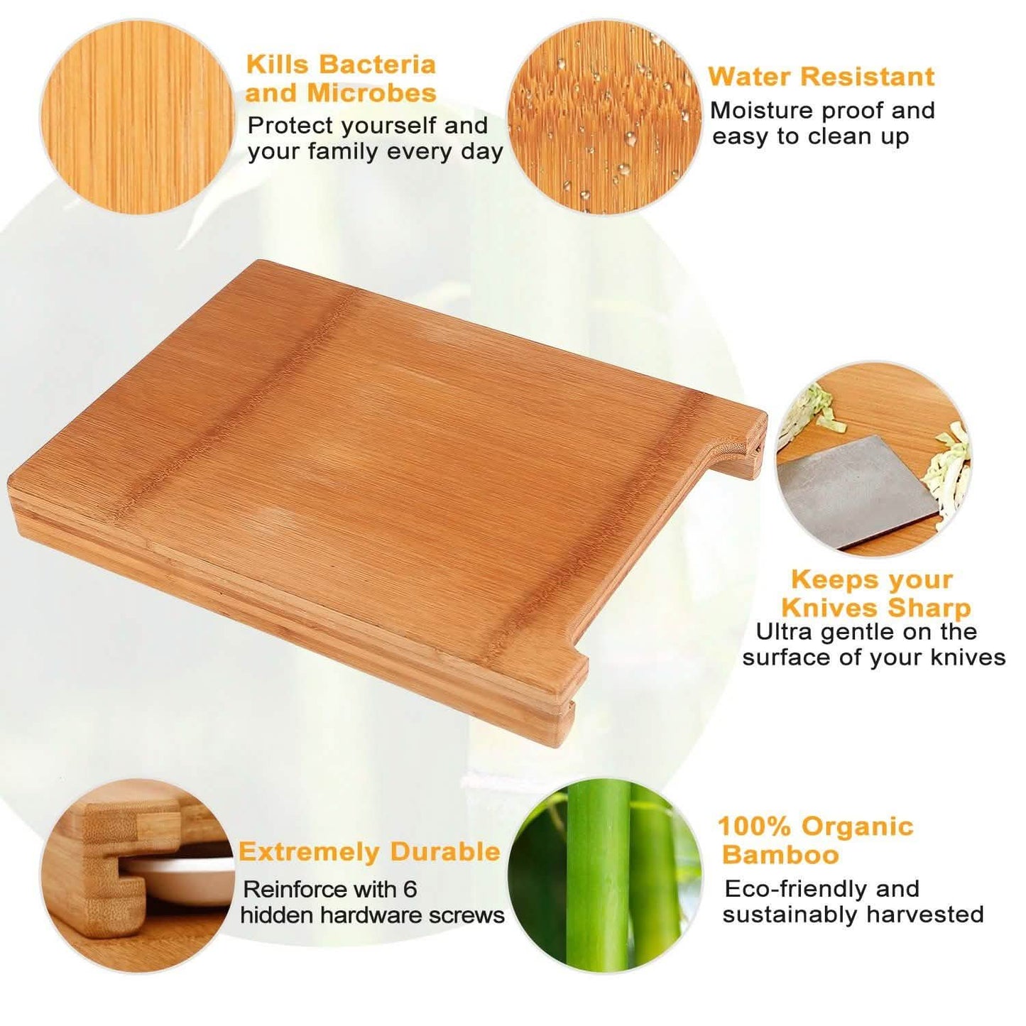 Bamboo Cutting Board with Sliding Draw Tray Kitchen Tools & Gadgets - Tophatter Daily Deals