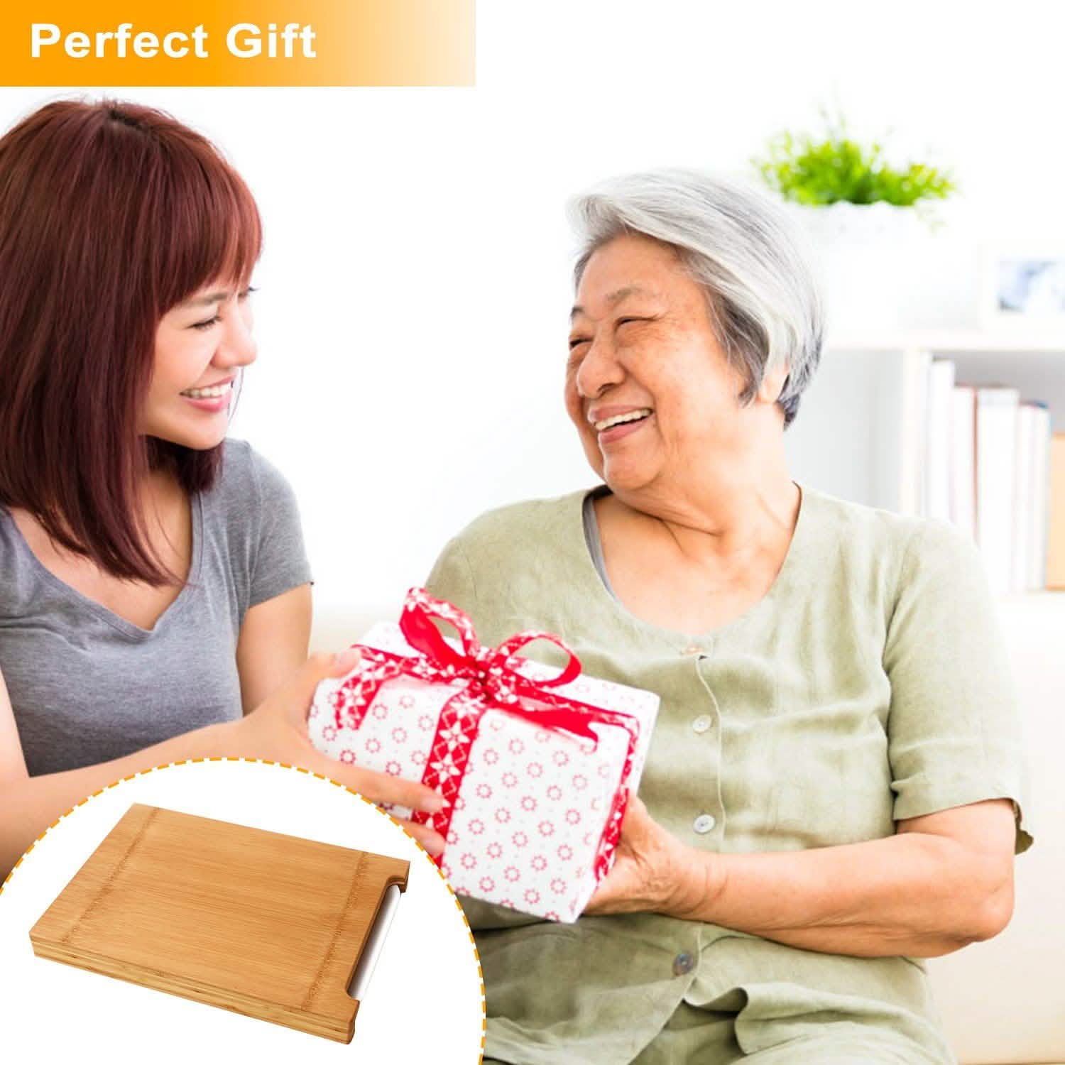 Bamboo Cutting Board with Sliding Draw Tray Kitchen Tools & Gadgets - Tophatter Daily Deals