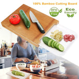 Bamboo Cutting Board with Sliding Draw Tray Kitchen Tools & Gadgets - Tophatter Daily Deals