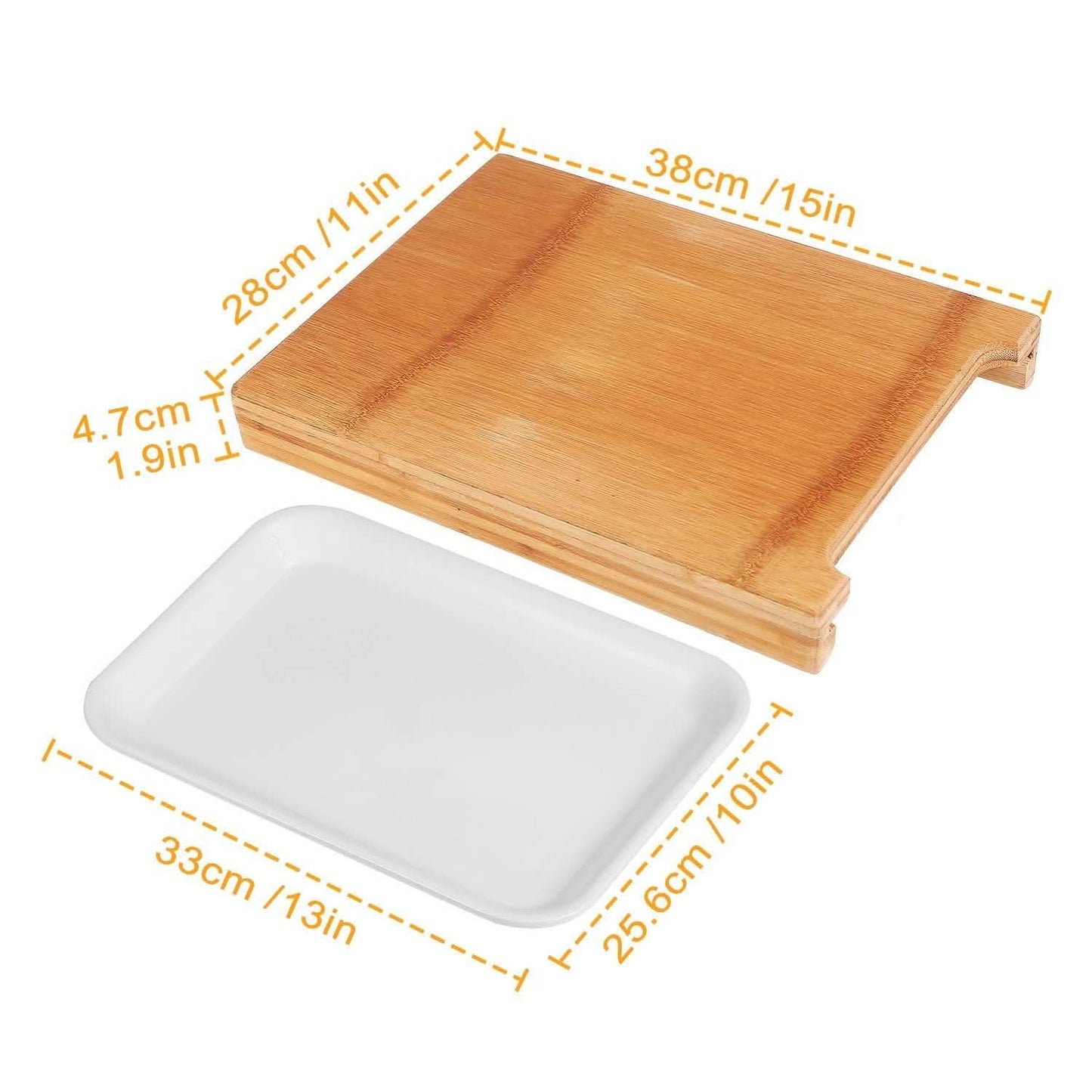 Bamboo Cutting Board with Sliding Draw Tray Kitchen Tools & Gadgets - Tophatter Daily Deals