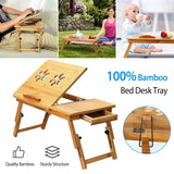 Bamboo Laptop Desk with Side Storage Drawer Computer Accessories - Tophatter Daily Deals