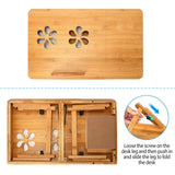 Bamboo Laptop Desk with Side Storage Drawer Computer Accessories - Tophatter Daily Deals