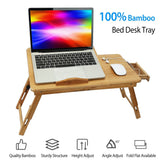 Bamboo Laptop Desk with Side Storage Drawer Computer Accessories - Tophatter Daily Deals