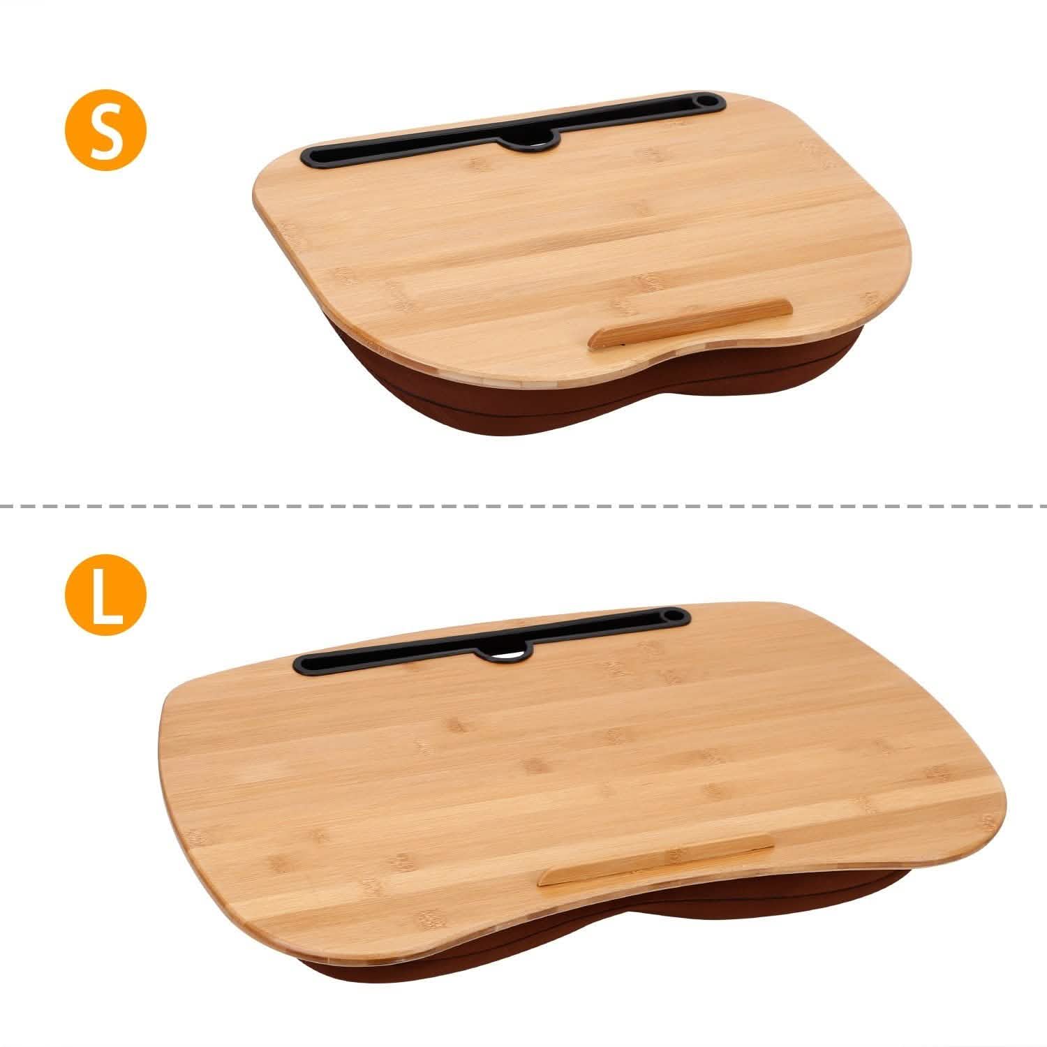 Bamboo Laptop Lap Desk with Pillow Cushion Stand Holder Table Computer Accessories - Tophatter Daily Deals