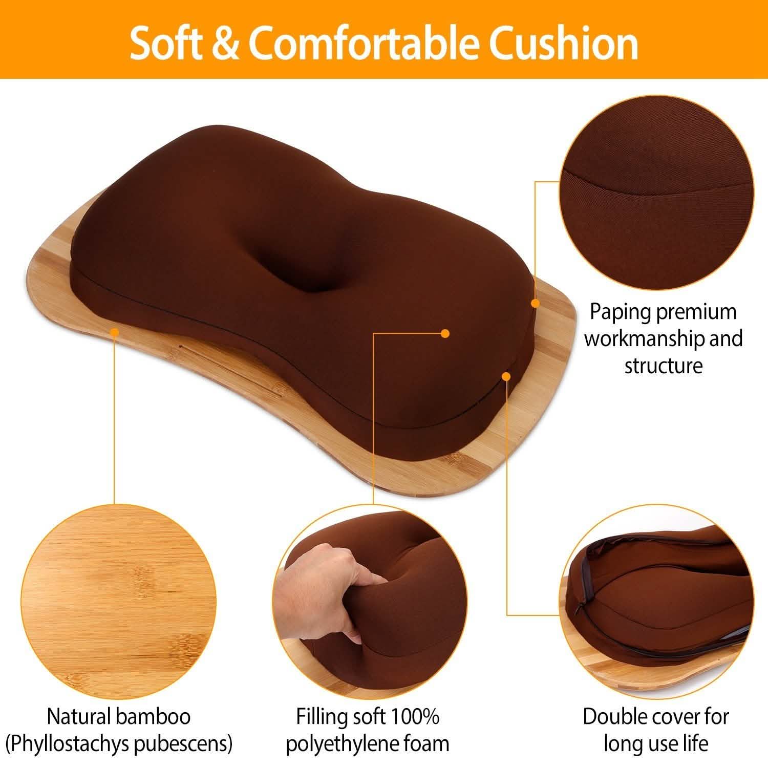 Bamboo Laptop Lap Desk with Pillow Cushion Stand Holder Table Computer Accessories - Tophatter Daily Deals