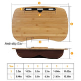 Bamboo Laptop Lap Desk with Pillow Cushion Stand Holder Table Computer Accessories - Tophatter Daily Deals