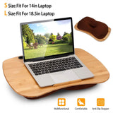 Bamboo Laptop Lap Desk with Pillow Cushion Stand Holder Table Computer Accessories - Tophatter Daily Deals
