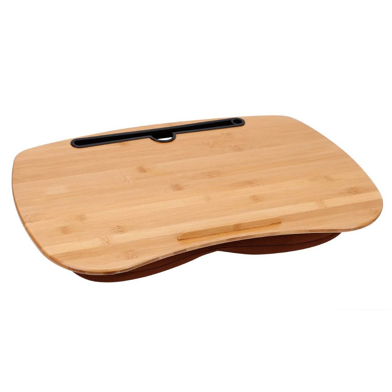 Bamboo Laptop Lap Desk with Pillow Cushion Stand Holder Table L Computer Accessories - Tophatter Daily Deals