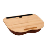 Bamboo Laptop Lap Desk with Pillow Cushion Stand Holder Table S Computer Accessories - Tophatter Daily Deals