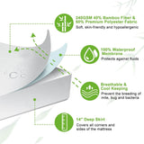 Bamboo Mattress Protector Hypoallergenic Waterproof Mattress Pad Cover Bedding - Tophatter Daily Deals