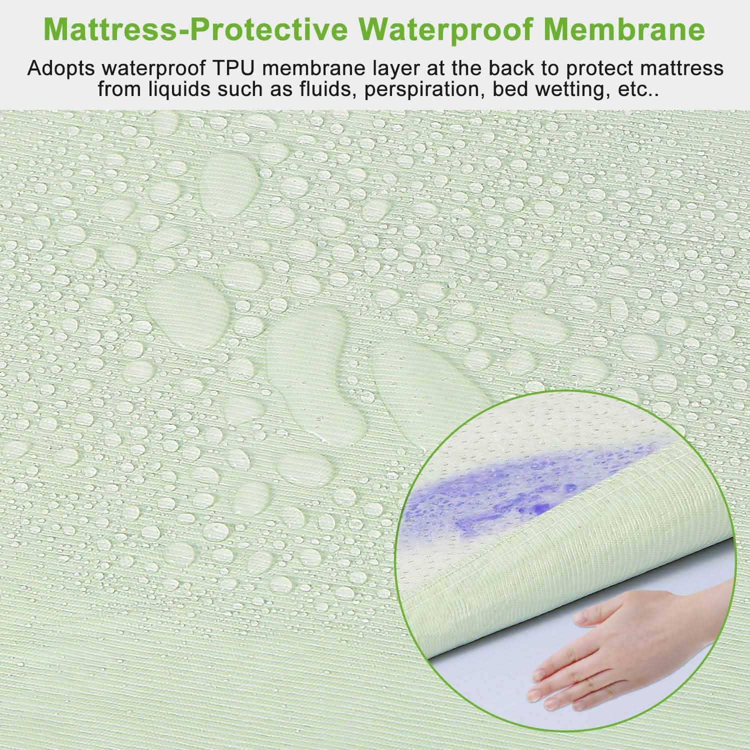 Bamboo Mattress Protector Hypoallergenic Waterproof Mattress Pad Cover Bedding - Tophatter Daily Deals