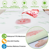 Bamboo Mattress Protector Hypoallergenic Waterproof Mattress Pad Cover Bedding - Tophatter Daily Deals