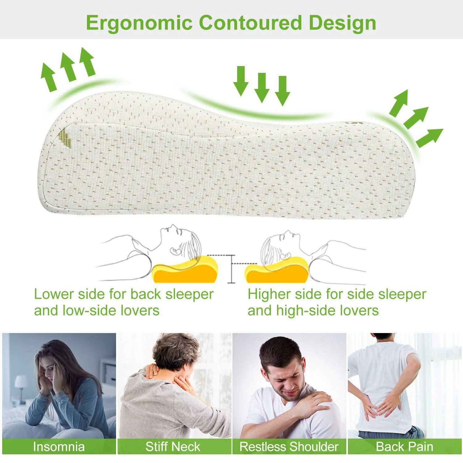 Bamboo Memory Foam Sleep Pillow Bedding - Tophatter Daily Deals