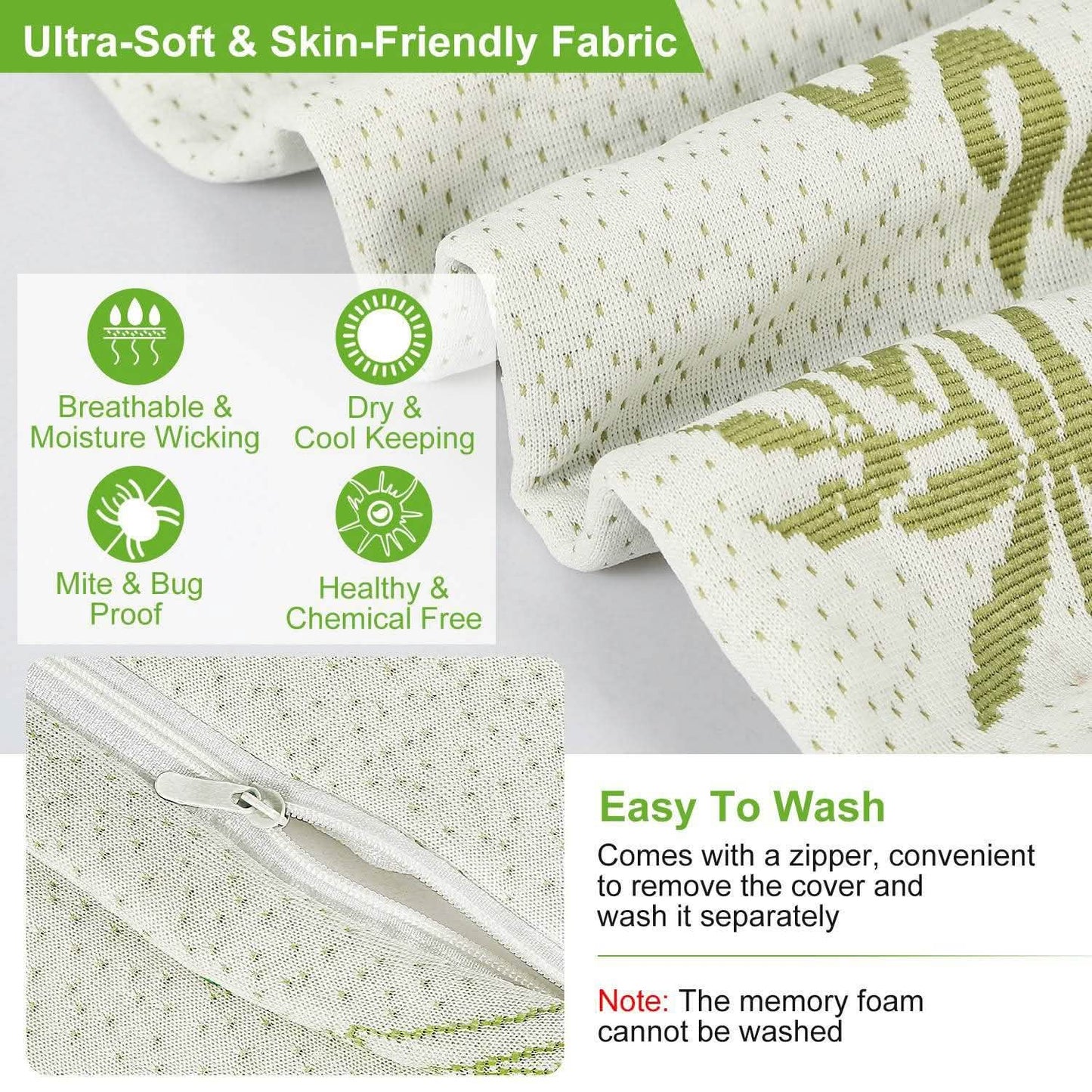Bamboo Memory Foam Sleep Pillow Bedding - Tophatter Daily Deals