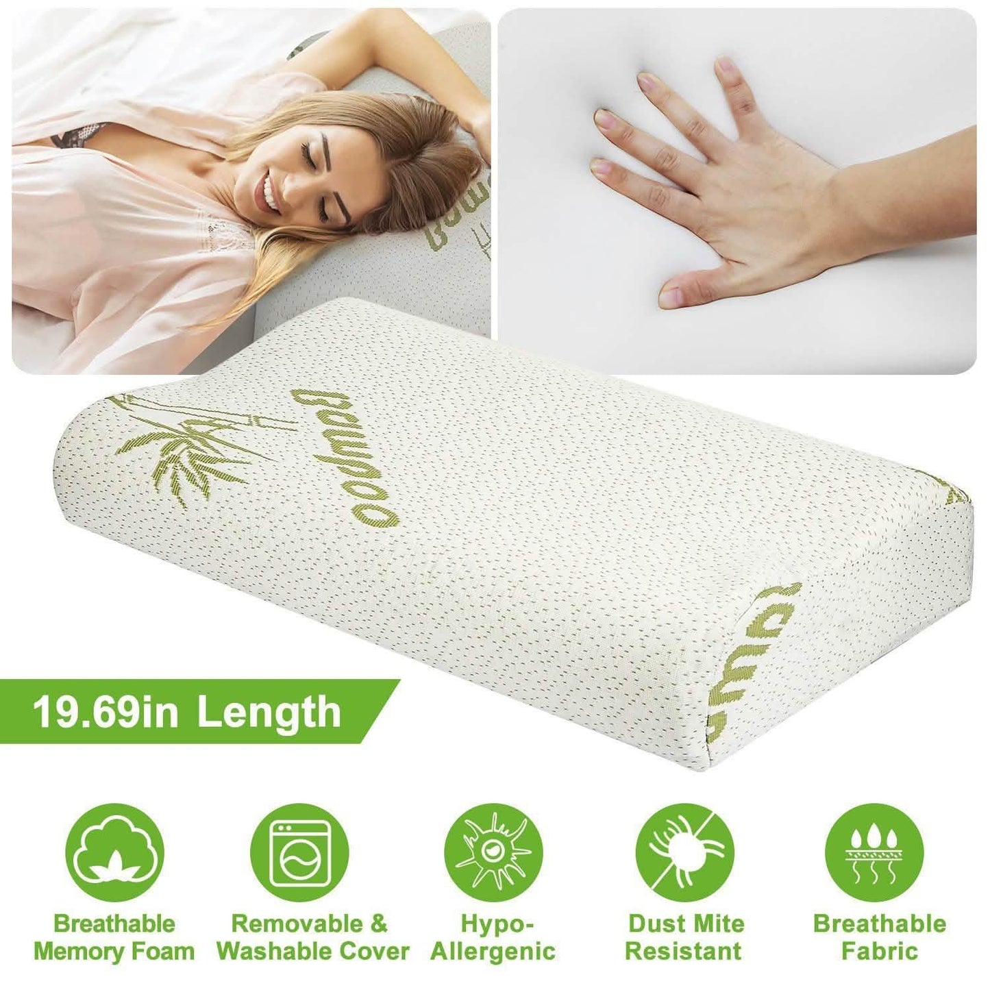Bamboo Memory Foam Sleep Pillow Bedding - Tophatter Daily Deals