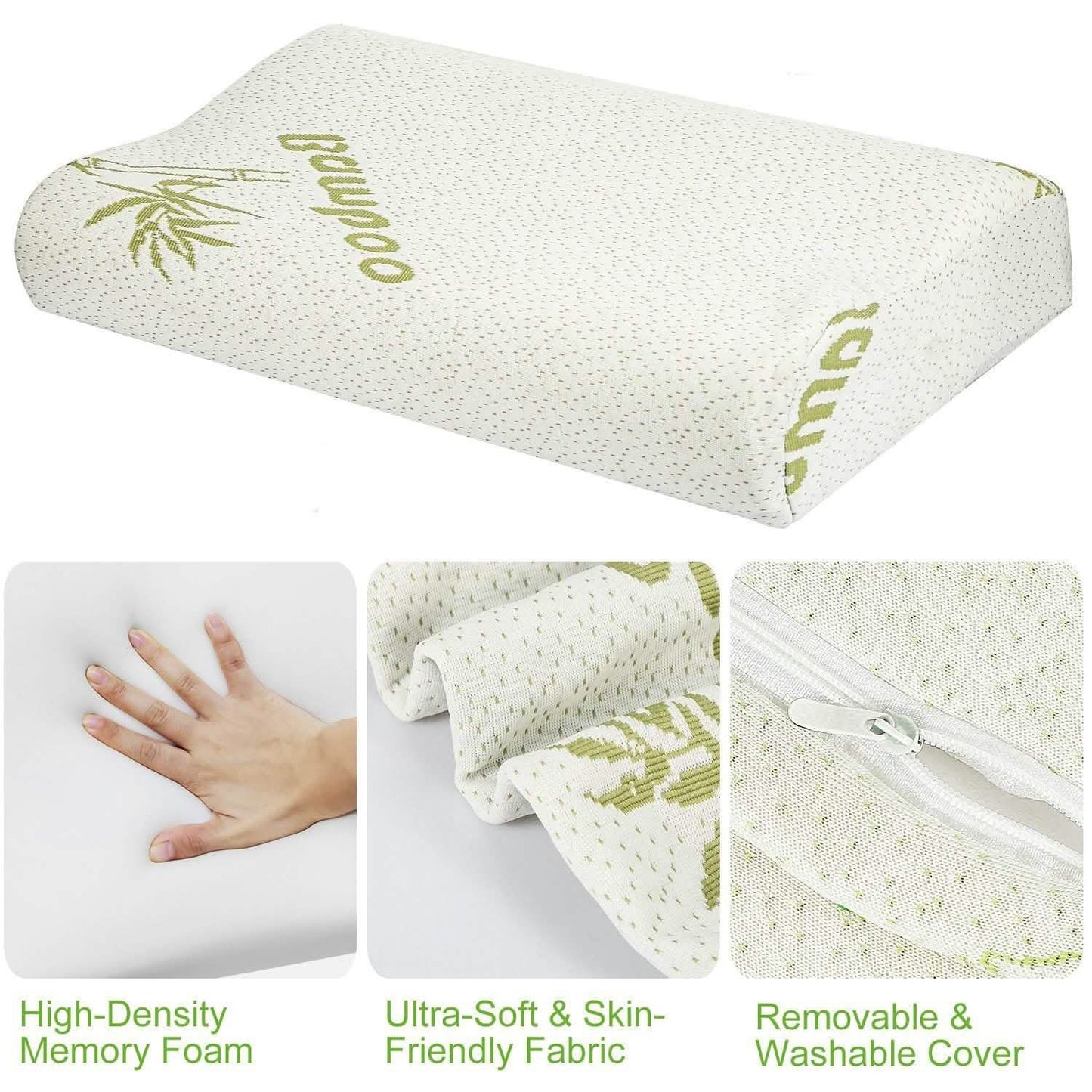 Bamboo Memory Foam Sleep Pillow Bedding - Tophatter Daily Deals
