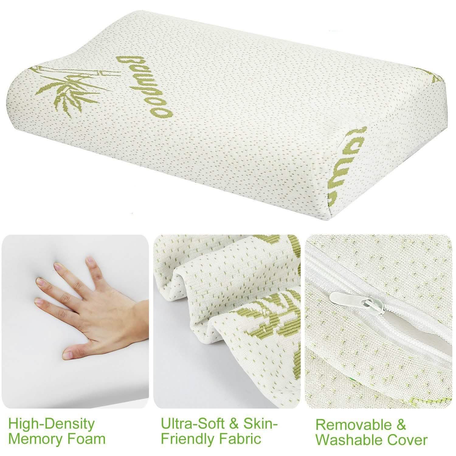 Bamboo Memory Foam Sleep Pillow Bedding - Tophatter Daily Deals