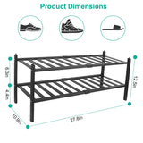 Bamboo Shoe Rack 2-Tier Stackable Shoe Shelf Storage & Organization - Tophatter Daily Deals