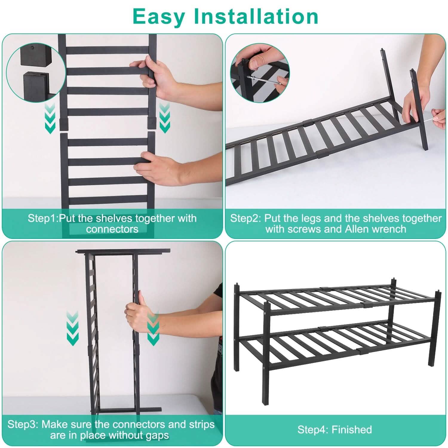 Bamboo Shoe Rack 2-Tier Stackable Shoe Shelf Storage & Organization - Tophatter Daily Deals