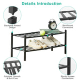 Bamboo Shoe Rack 2-Tier Stackable Shoe Shelf Storage & Organization - Tophatter Daily Deals