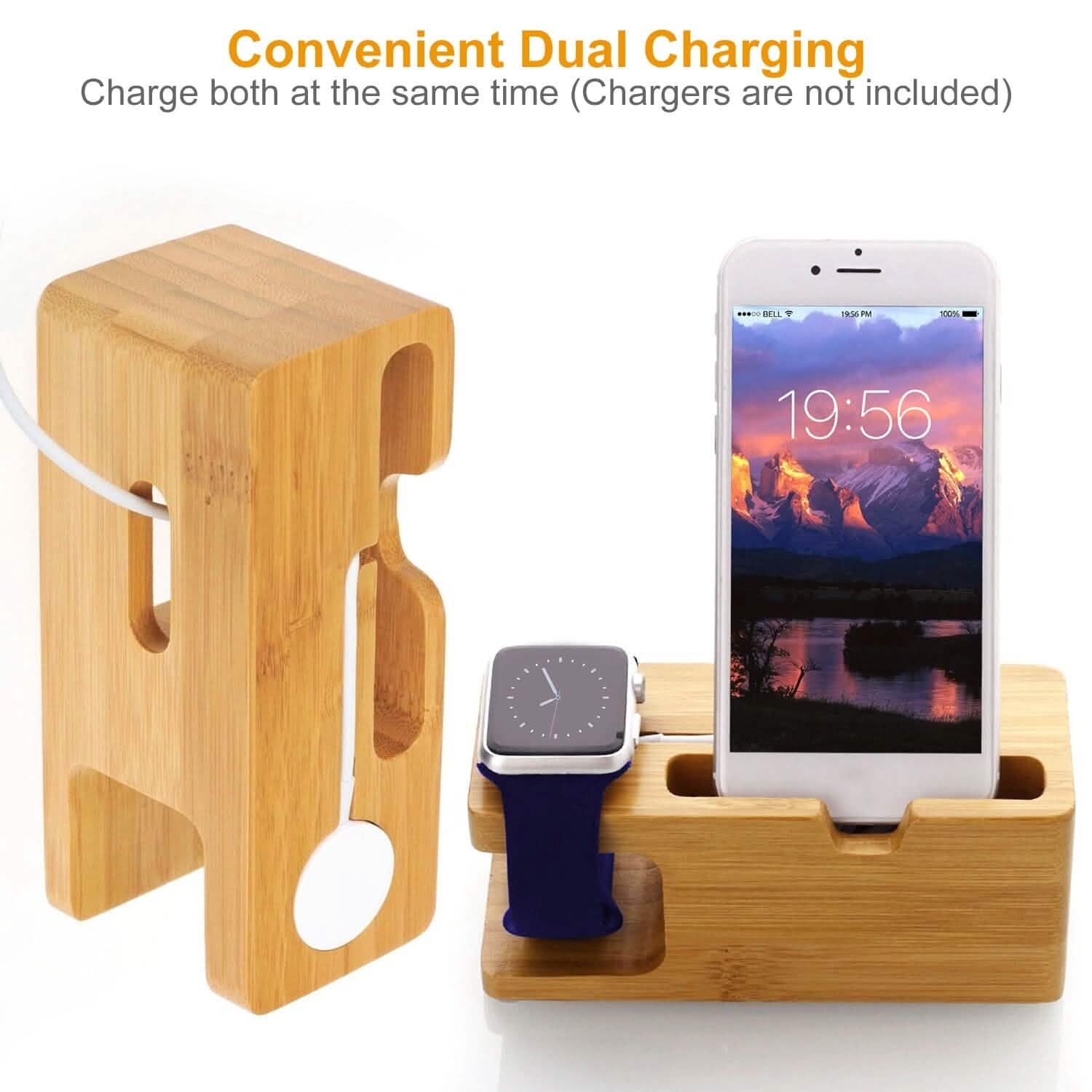 Bamboo Wood Charging Stand for Apple Watch Mobile Accessories - Tophatter Daily Deals