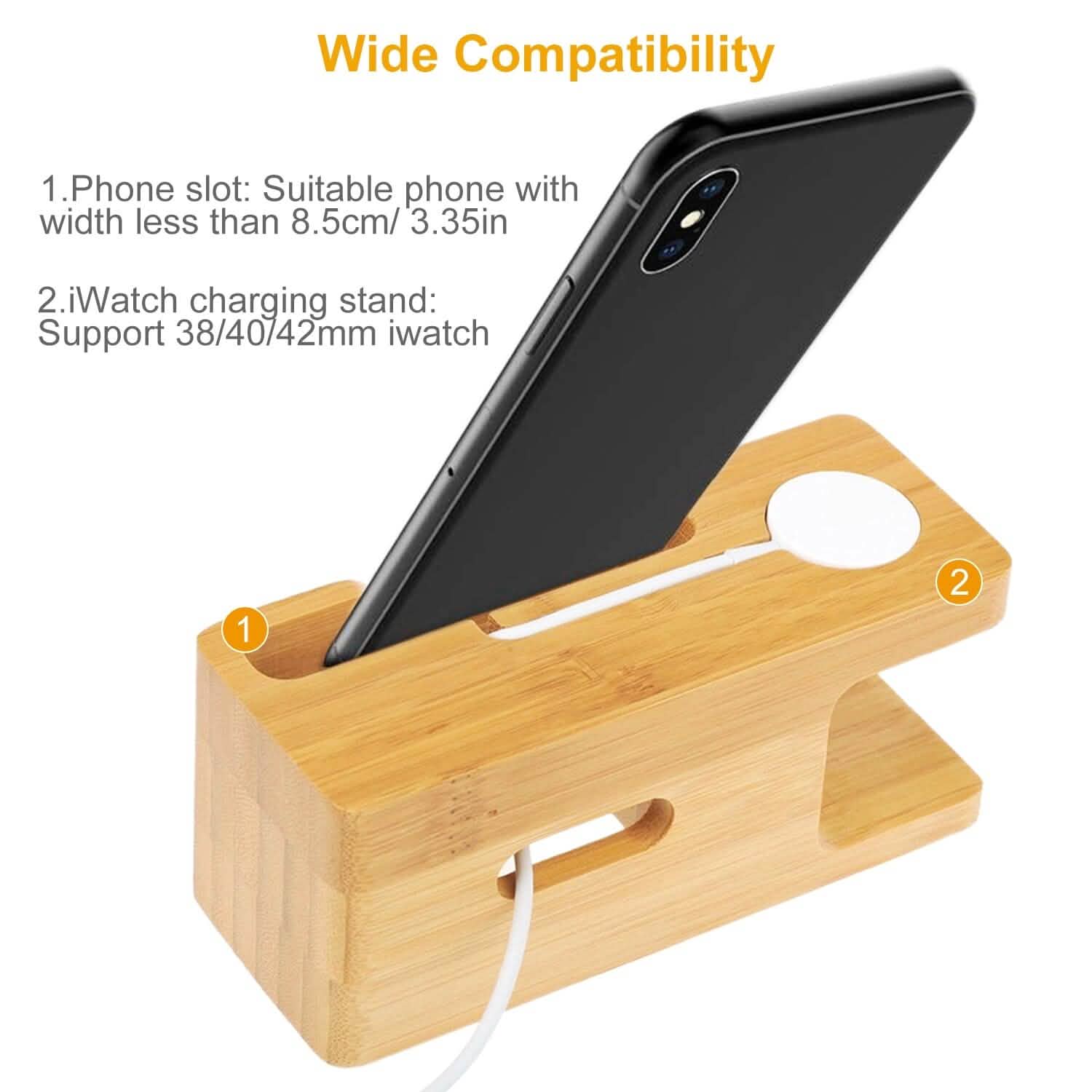 Bamboo Wood Charging Stand for Apple Watch Mobile Accessories - Tophatter Daily Deals