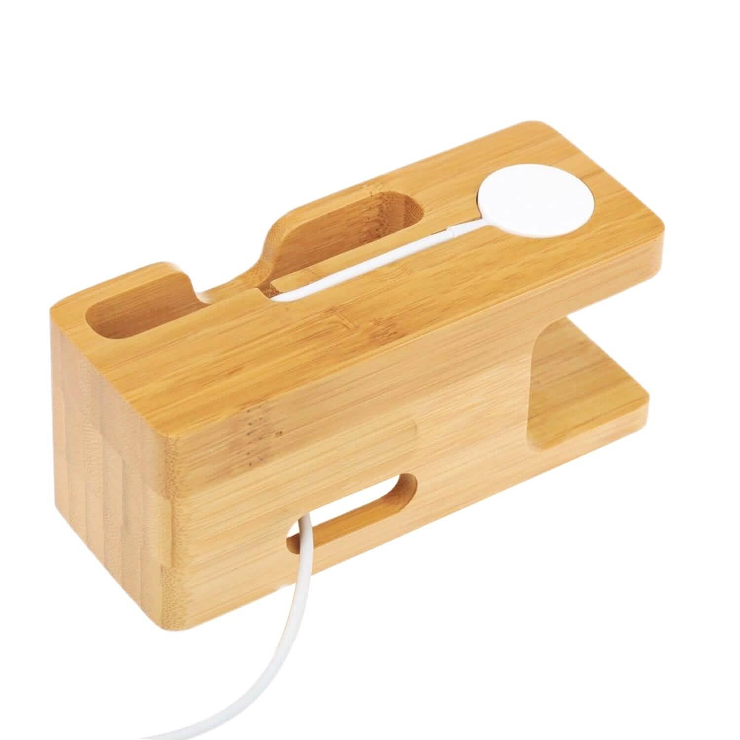 Bamboo Wood Charging Stand for Apple Watch Mobile Accessories - Tophatter Daily Deals