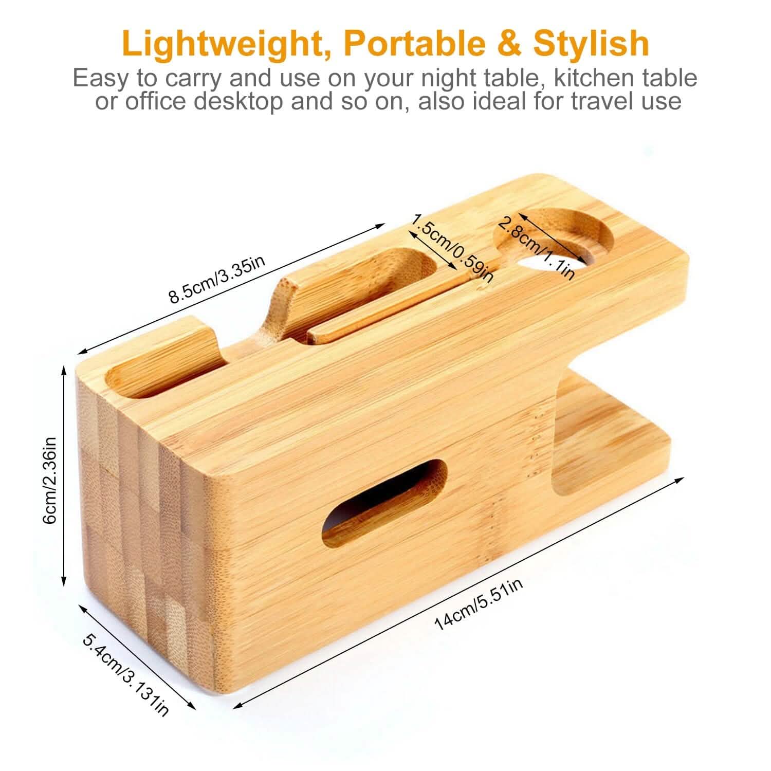 Bamboo Wood Charging Stand for Apple Watch Mobile Accessories - Tophatter Daily Deals