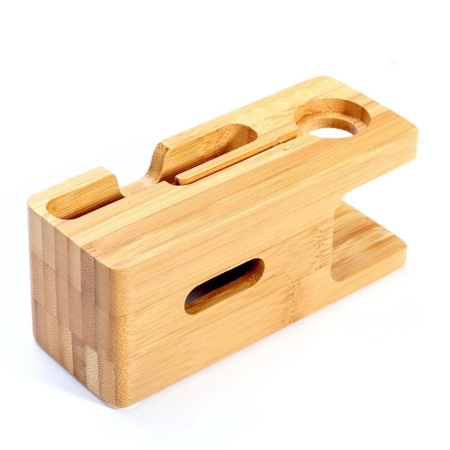 Bamboo Wood Charging Stand for Apple Watch Mobile Accessories - Tophatter Daily Deals