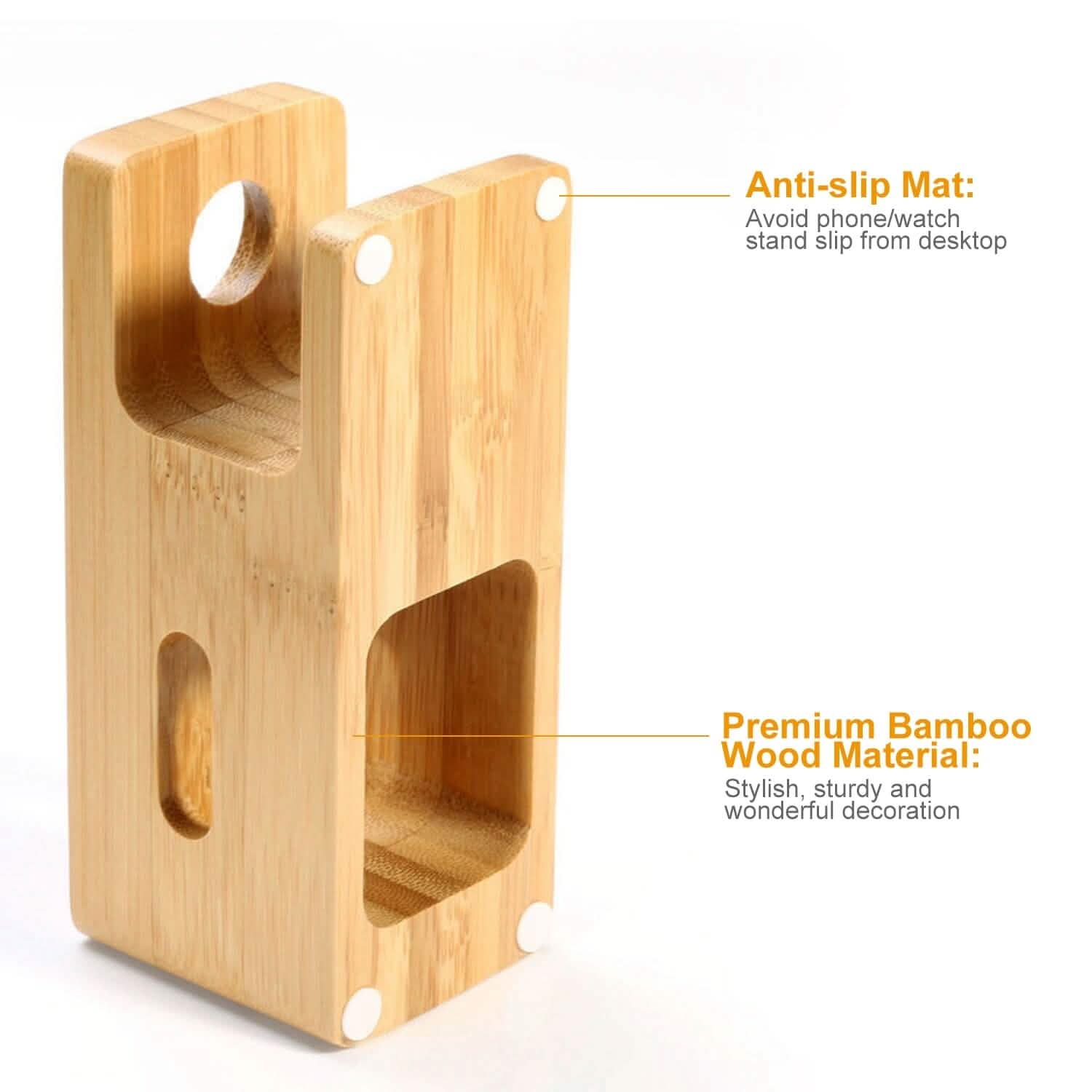 Bamboo Wood Charging Stand for Apple Watch Mobile Accessories - Tophatter Daily Deals