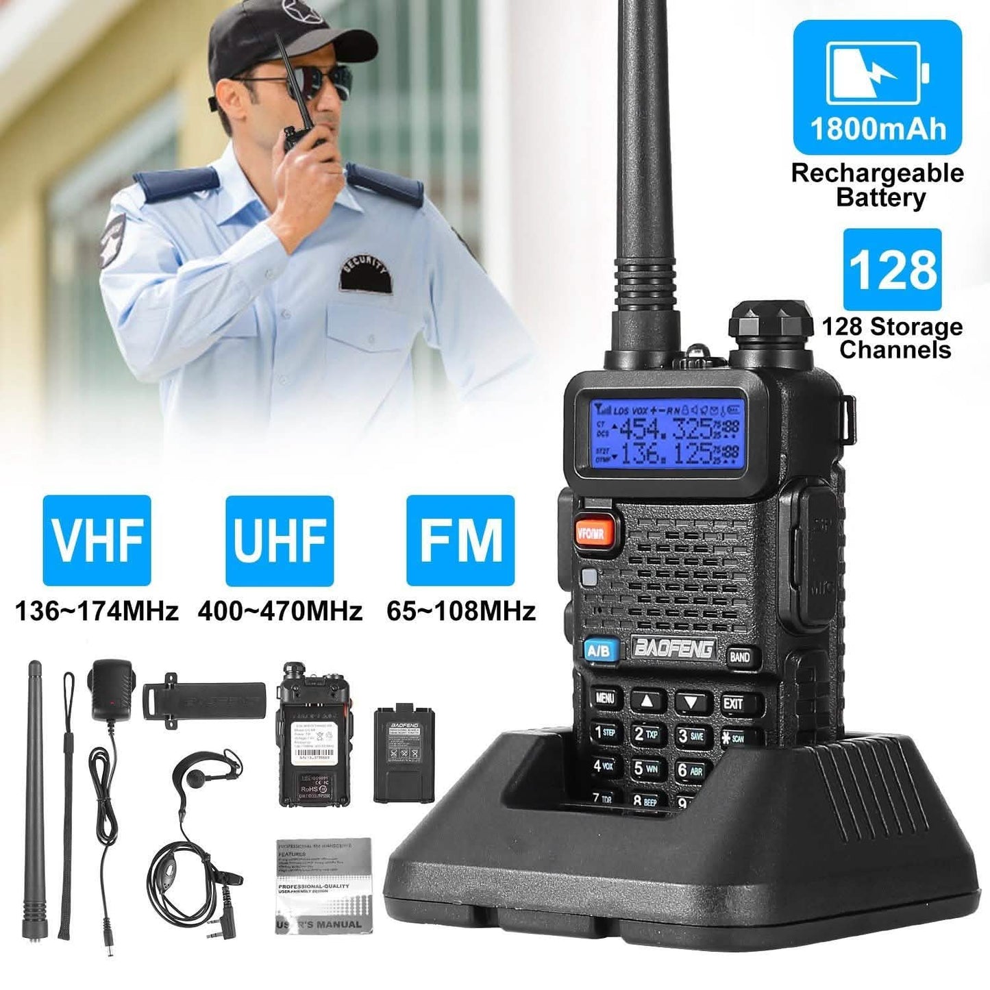 BaoFeng UV-5R 5W Walkie Talkie Outdoor Recreation - Tophatter Daily Deals