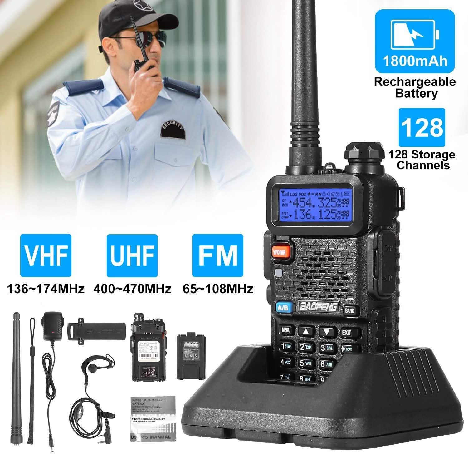 BaoFeng UV-5R 5W Walkie Talkie Outdoor Recreation - Tophatter Daily Deals