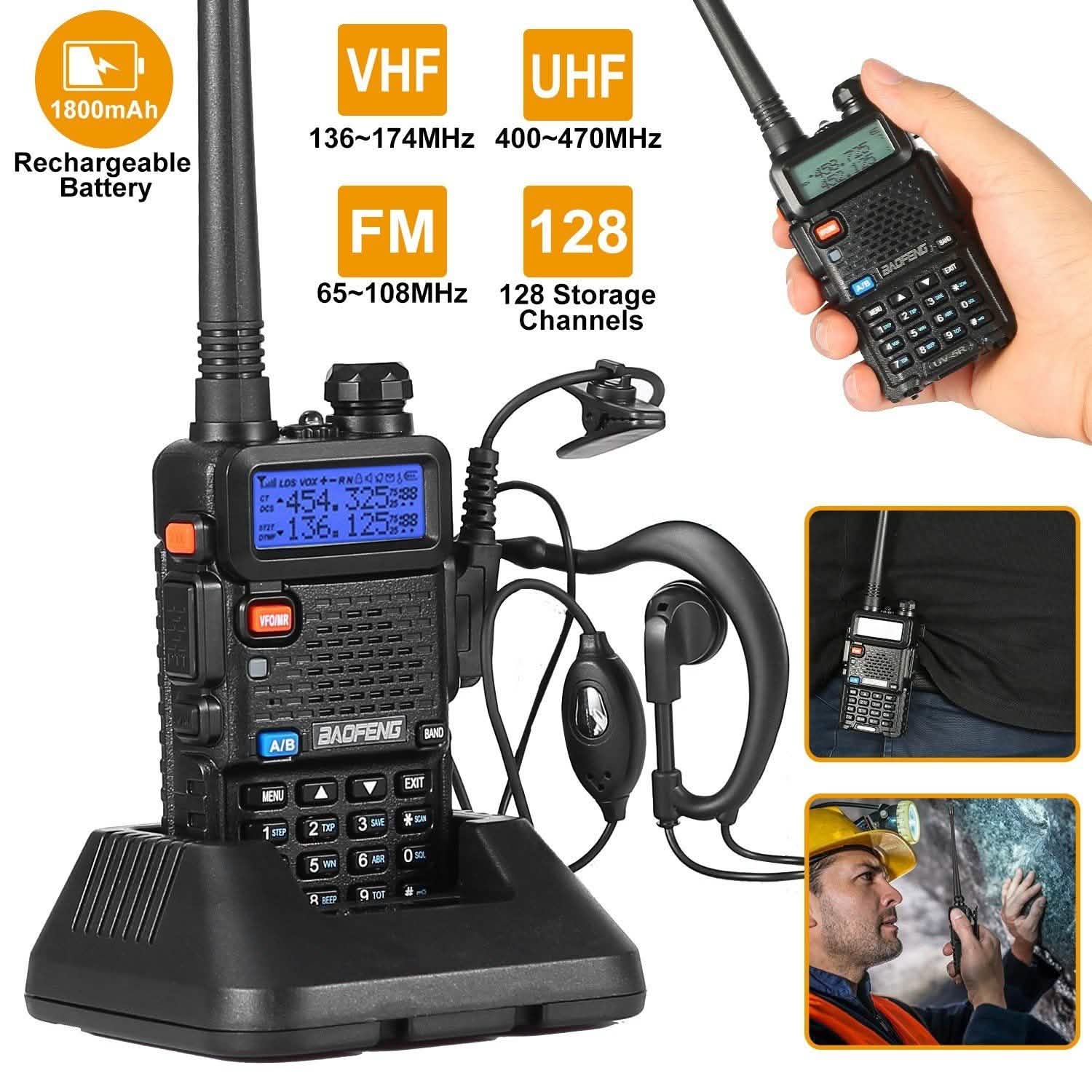 BaoFeng UV-5R 5W Walkie Talkie Outdoor Recreation - Tophatter Daily Deals