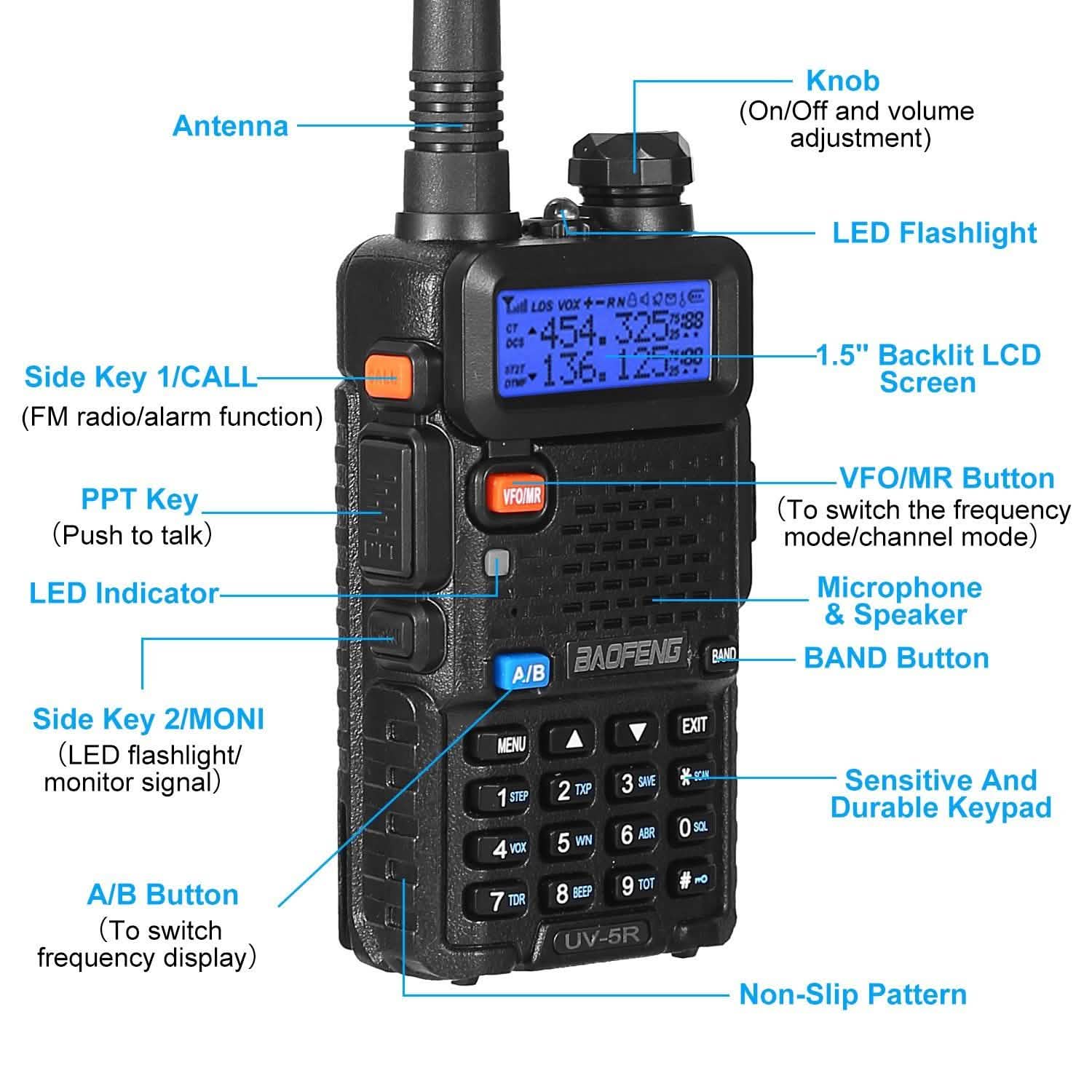 BaoFeng UV-5R 5W Walkie Talkie Outdoor Recreation - Tophatter Daily Deals