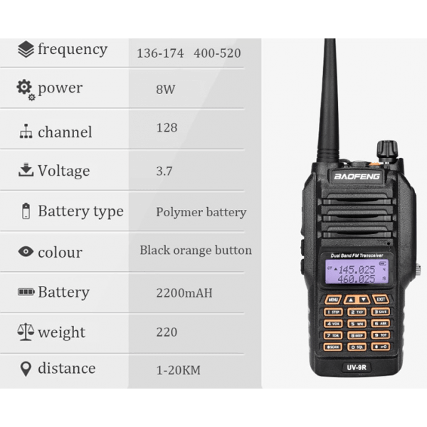 BAOFENG UV-9R UHF/VHF TRANSCEIVER RADIO - Tophatter's Army Deals GADGETS - Tophatter Daily Deals