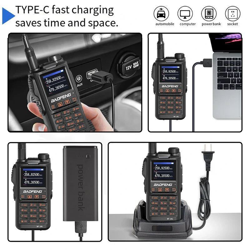 BAOFENG UX-19 TRI-BAND 18W USB-C RADIO, TFT SCREEN - Tophatter's Army Deals GADGETS - Tophatter Daily Deals