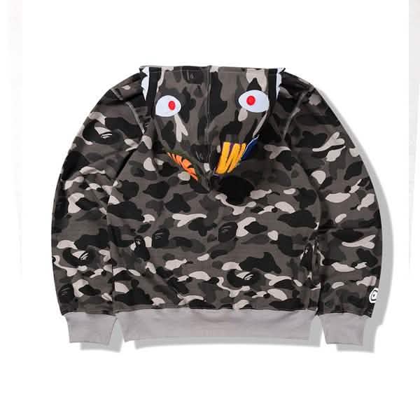 Camouflage Thin Hooded Zipper Jacket Shark Jacket Gray Men's Outerwear - Tophatter Daily Deals
