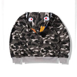 Camouflage Thin Hooded Zipper Jacket Shark Jacket Gray Men's Outerwear - Tophatter Daily Deals