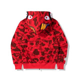 Camouflage Thin Hooded Zipper Jacket Shark Jacket Red Men's Outerwear - Tophatter Daily Deals