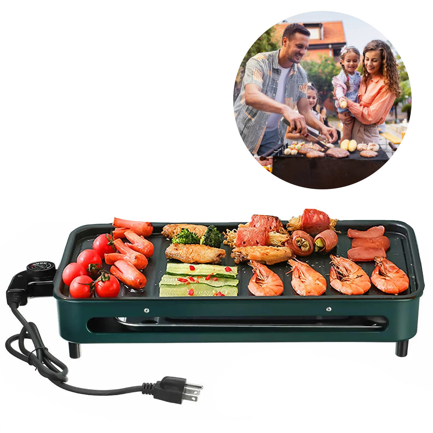 Barbecue Hot Plate – Electric Griddle for Indoor Grill & BBQ Cooking Electronic - Tophatter Daily Deals