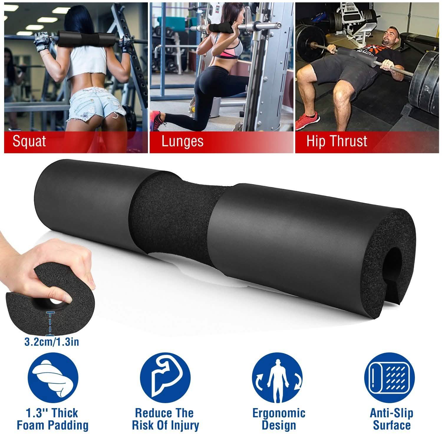 Barbell Pad Support Squat Bar Foam Cover Fitness & Exercise - Tophatter Daily Deals