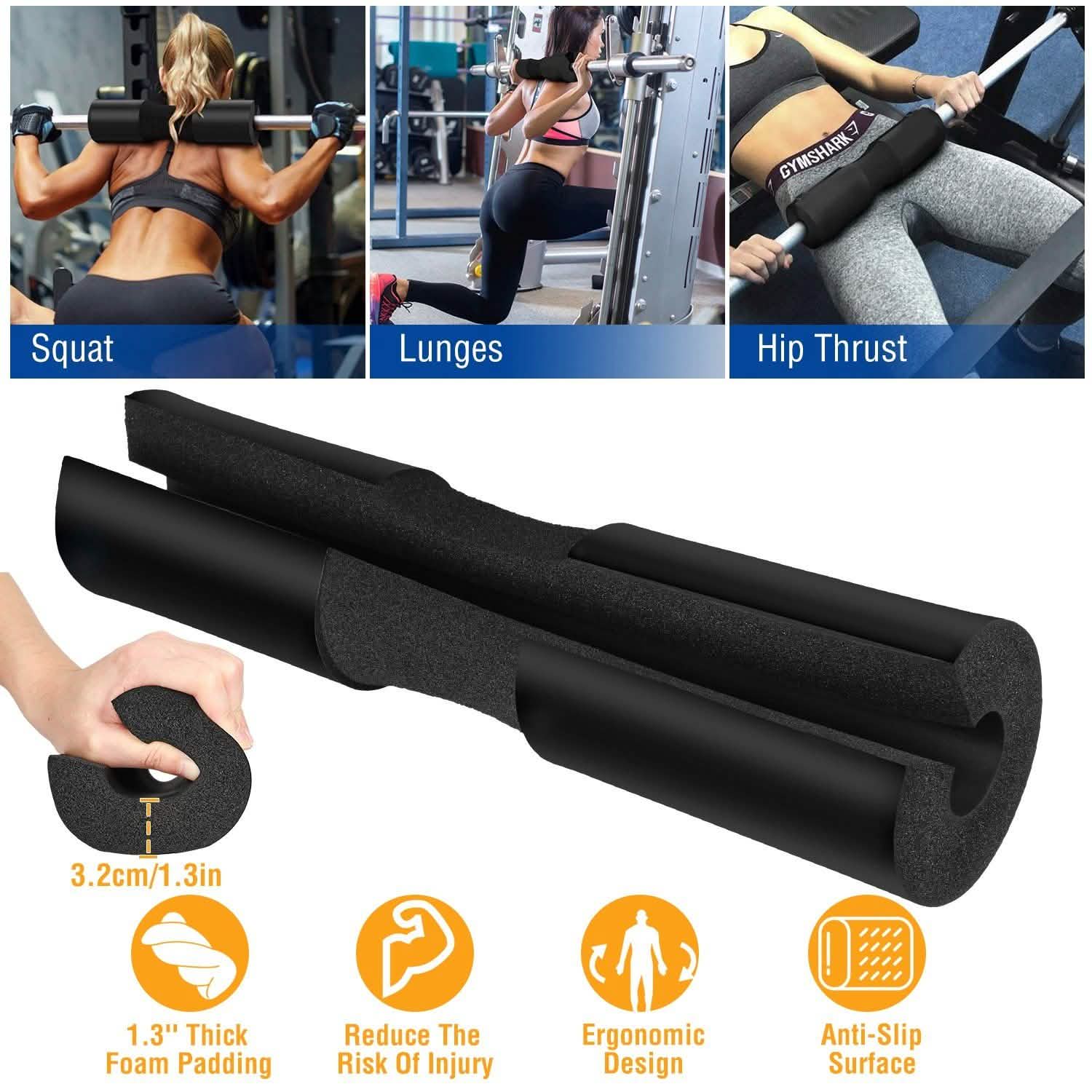 Barbell Pad Support Squat Bar Foam Cover Fitness & Exercise - Tophatter Daily Deals