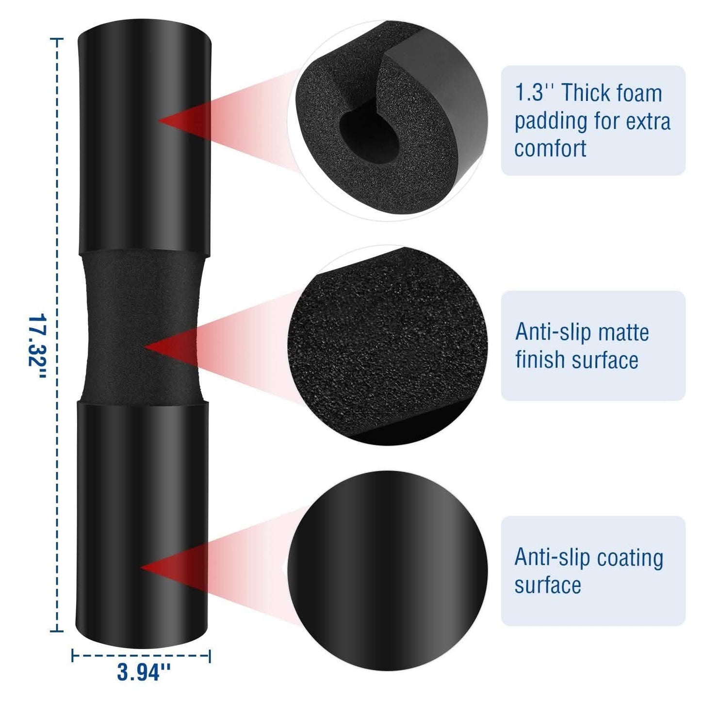 Barbell Pad Support Squat Bar Foam Cover Fitness & Exercise - Tophatter Daily Deals